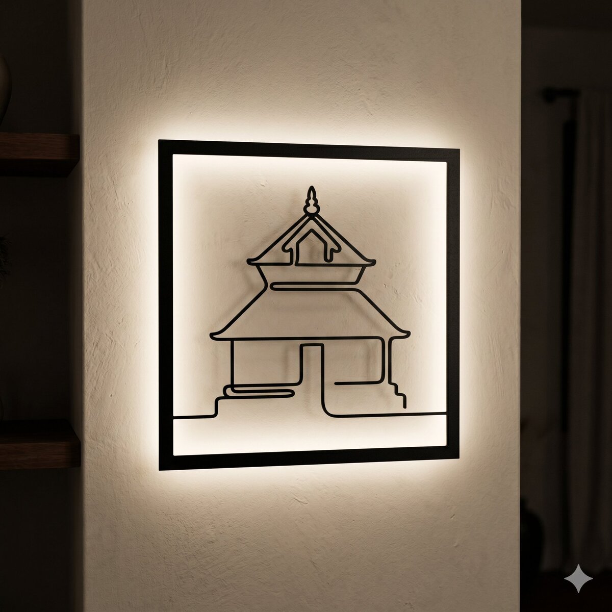 Temple Pattern - Backlit metal wall art